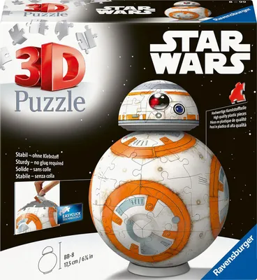 Obrázok produktu pre Ravensburger 3D Puzzle: Star Wars BB-8, 99 kusov, Televízia / filmy, 8 rok / roky