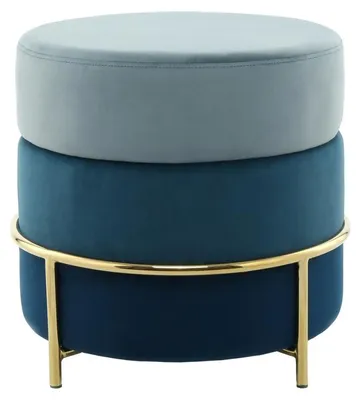 Image de Pouf de rangement Matilda 100 en velours bleu
