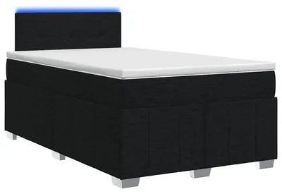 Zdjęcie produktu dla Łóżko sprężynowe z materacem czarne 120 x 190 cm tkanina