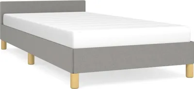 Produktbild von "WINTER SALE" Bettgestell Einzelbett - Gästezimmer - ohne Matratze Hellgrau 90x200 cm Stoff - Polsterbett Klassische Betten NEU4846943