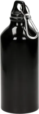 Produktbild von Trinkflasche 'Sporty' 0,6 L - auslaufsichere Wasserflasche Kinder & Erwachsene - robuste Sportflasche mit Karabiner - schwarz