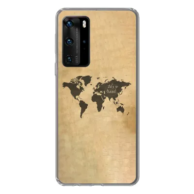 Produktbild von MuchoWow® Handyhülle Schutzhülle Hülle für Huawei P40 Pro Weltkarte - Schwarz - Sprichwörter Silikon Softcase Handy Hülle - Schutz