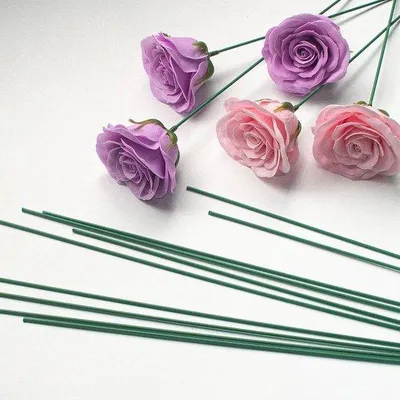 Produktbild von 50 Stück künstliche Blumenstangen - Bastelartikel für Blumensträuße - Blumen- und Dekorationszubehör