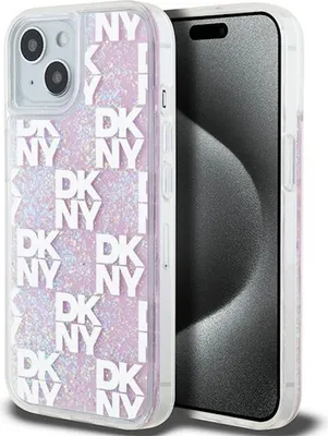 Produktbild von DKNY Liquid Glitter Multilogo - iPhone 15 / 14 / 13 Hlle (Pink)