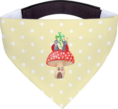 Produktbild von Mr. & Mrs. Panda Dreieckstuch Marienkäfer Fliegenpilz - Gelb Pastell - Geschenk, Bandana, Haus, Halstuch Hund, Hunde Hals Tuch, Lustige Sprüche, Hundehalstuch, für