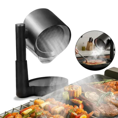 Produktbild von Tragbare Dunstabzugshaube für Tischküche, 3-stufig, 3-fach Filter Aluminium, leise, mit Auffangbehälter, ideal für Grill, Hotpot & Wohnwagen