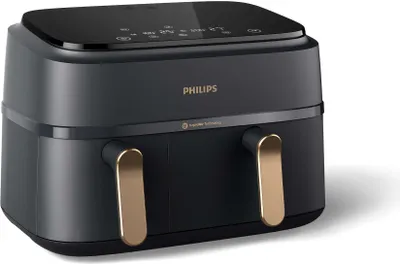 Produktbild von Philips Airfryer 9 L Dual Basket, RapidAir, Digital, schwarz (NA352/00)
