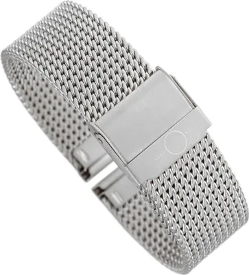Produktbild von Minott | Uhrenarmband Milanaise Edelstahl glänzend silberfarben 30667, Stegbreite:14mm