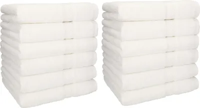 Produktbild von Betz 12 Stück Handtücher 50x100 cm PALERMO 100% Baumwolle Farbe: weiß