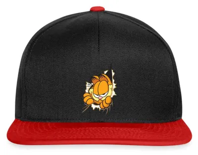 Produktbild von Spreadshirt Garfield Hier Ist Garfield Snapback Cap, One size, Schwarz/Rot
