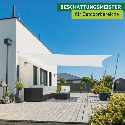 Produktbild von Sonnensegel Rechteck, 3x4m, weiß, wasserabweisend