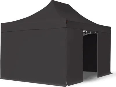 Produktbild von TOOLPORT 3x4,5m Aluminium Faltpavillon, inkl. 4 Seitenteile, schwarz