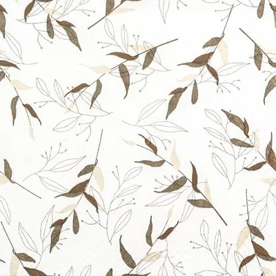 Produktbild von 20 Servietten Linn - Zarte und elegante Blätter 33x33cm