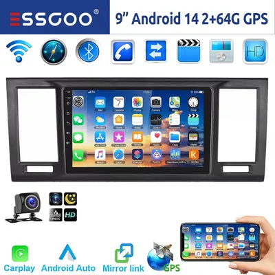 Productafbeelding van Autoradio 9 inch voor VW T6 Transporter Multivan, Android 14, CarPlay, Android Auto, GPS-navigatie, Wi-Fi, Bluetooth, touchscreen, 2GB RAM, 64GB opslag, 2 DIN