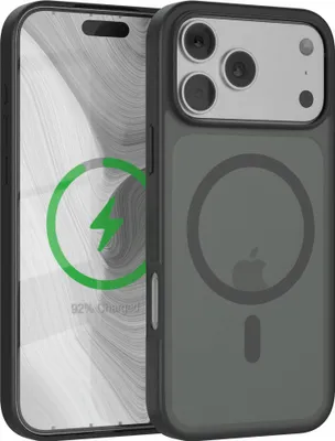 Produktbild von EAZY CASE - Outdoor Case mit MagSafe Funktion kompatibel mit Apple iPhone 17 Pro Max, induktives Laden, stoßfest, Silikonhülle mit Kameraschutz in Schwarz