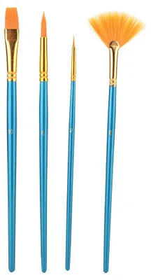 Produktbild von 4-teiliges Nylonhaar-Malpinsel-Set für Künstler, Aquarellpinsel und Stifte