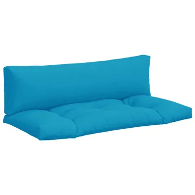 Image de vidaXL Coussin palette 2 pcs. Tissu bleu clair