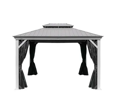 Produktbild von Sojag Messina 1216 Pavillon mit festem Dach mit Moskitonetz 4x5 m