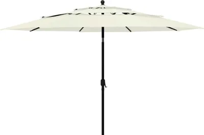 Produktbild von Sonnenschirm mit Aluminium-Mast 3-lagig Sandfarbe 3,5 m