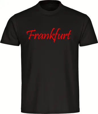 Produktbild von multifanshop Herren T-Shirt - Frankfurt - Schriftzug, schwarz, Größe L