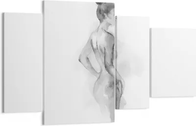 Produktbild von Bild auf Leinwand - Leinwandbild - 4 Teile - Frau Körper Stück - 120x70cm - Wand Bild - Wanddeko - Wandbilder - Leinwanddruck - Bilder - Wanddekoration - Leinwand bilder - Wandbild - DL120x70-4995