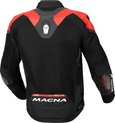 Image de Veste textile imperméable pour moto Macna Novic, noir/rouge, M