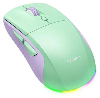 Zdjęcie produktu dla Bezprzewodowa mysz Bluetooth, cicha, z możliwością ładowania, w kolorach: zielono-fioletowy, miętowy, fioletowy