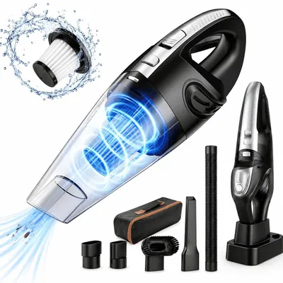 Produktbild von Handstaubsauger, Akku-Handstaubsauger, 5500Pa, 120W kabelloser Autostaubsauger, 2600mAh, Staubsauger, Nass & Trocken, <70 dB, für Tierhaare, Auto,Haus