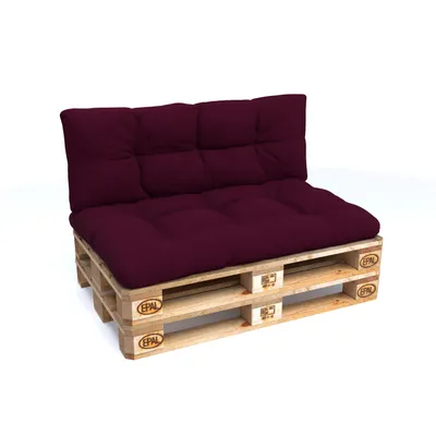 Produktbild von POKAR Palettenkissen mit schöner Steppung Auflage Palettensofa, Größe:Set Sitzkissen 120x80 + Rückenkissen 120x40, Farbe:Violett