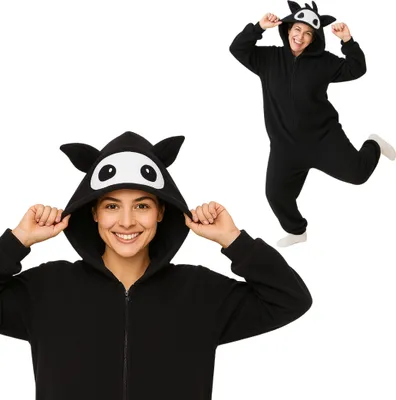 Produktbild von Pyjama Onesie Kigurumi Kostüm für Erwachsene Schwarz Puro L: 165 - 175cm