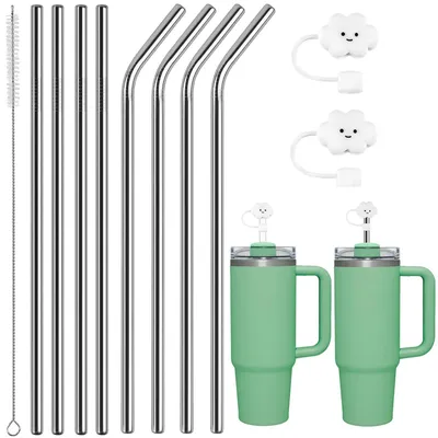 8er-Set Edelstahl-Strohhalme für Stanley 40 oz Tumbler