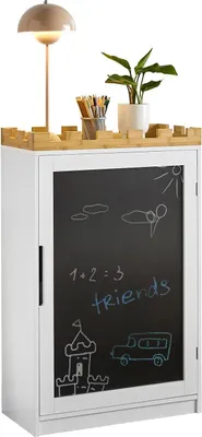 Immagine prodotto di Scaffale per bambini con lavagna, libreria e contenitore per giocattoli, grigio chiaro