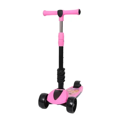 Produktbild von Habib 3-Rad Kinderroller mit LED Rädern & Sitz | Faltbar Höhenverstellbar: Pink