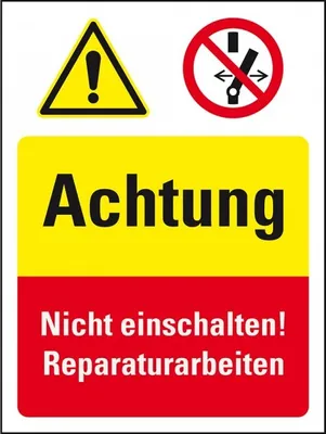 Produktbild von Dreifke® Schild I Sicherheits-Kombischild Achtung Nicht einschalten!Reparatur...