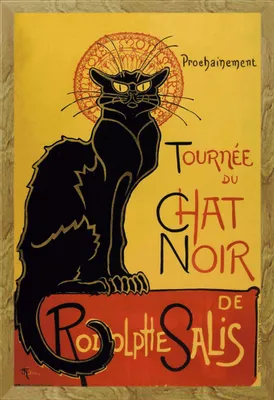 Immagine prodotto di Steinlen, Theophile - Poster - Tournee du Chat Noir + cornice rimovibile, Shinsuke® Maxi MDF oak, disco acrilico