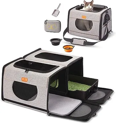 Image de Cage de transport pour chat 2-en-1