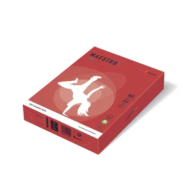 Produktbild von Kopierpapier MAESTRO Color Intensiv A4 80g/m² 500 Blatt korallenrot. Packung mit 5 Stück