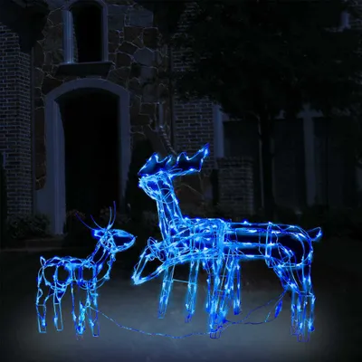 Productafbeelding van De Living Store 3-delige LED-rendier set, kerstdecoratie, 229 LED's