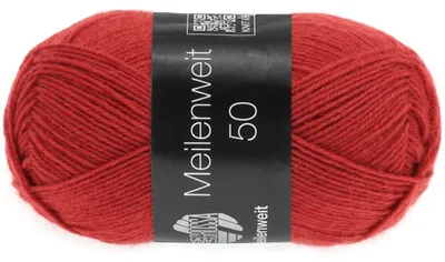 Produktbild von Lana Grossa MEILENWEIT 50 g UNI 4-fach Sockenwolle mit 80 % Schurwolle 210 m Farbe 1323 - Dunkelrot