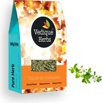 Produktbild von VEDIQUE HERBS Brahmi (Bacopa monniera) - 250g (8,8oz) | Roh, Unbehandelt, Getrocknet | T-Schnitt |