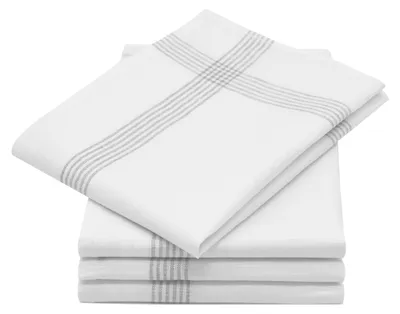 Produktbild von 4er Set Geschirrtücher, Küchentücher, 50x70 cm, 100% Leinen, weiß grau