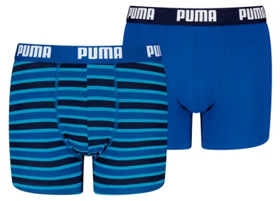 Obrázek produktu pro Puma Everyday, dětské boxerky s proužky, 2 kusy, modrá a černá, model 938970 04, velikost: 128 cm