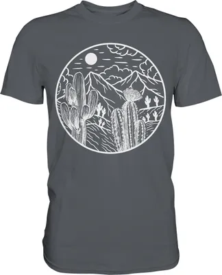 Produktbild von Kaktus Landschaft Sukkulenten Wüste T-Shirt – Dark Grey / M