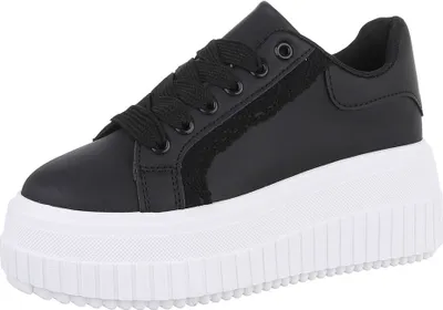 Produktbild von Ital-Design Damen Freizeitschuhe  Textiloptik, Lederoptik Sneakers Low 88460303 Schwarz Gr.  40