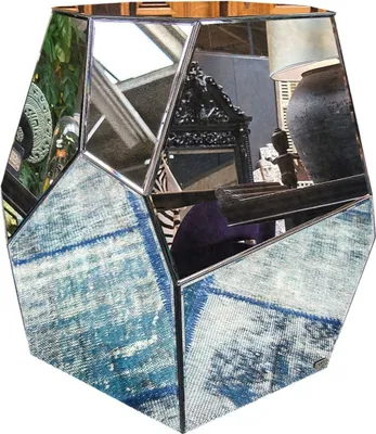 Produktbild von Casa Padrino Designer Beistelltisch mit antikem Spiegelglas 65 x 50 x H. 60 cm - Designer Kollektion