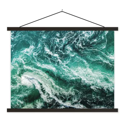 Produktbild von MuchoWow® Textilposter Ozean - Wasser - Meer - Luxus - Grün - Türkis 150x113 cm mit holzfarbenen Rahmen - Poster