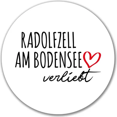 Produktbild von Huuraa Aufkleber Radolfzell am Bodensee verliebt 10cm rund Sticker Geschenkidee