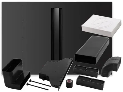 Produktbild von Elica SET NikolaTesla Alpha Advance Raw BL/A/83 - PRF0211074 Kochfeldabzug Induktion Schwarz Matt + KIT0167757 Installationsset Umluft