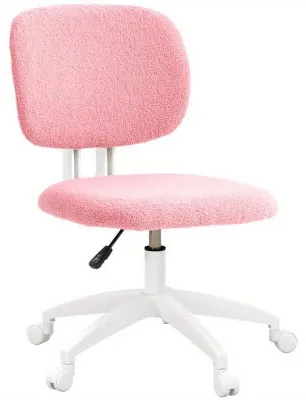 Immagine prodotto di Sedia da ufficio ergonomica in velluto rosa chiaro, con schienale confortevole e funzioni regolabili