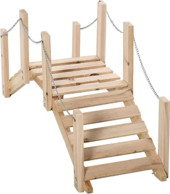 Image de Pont de jardin - Pont en bois avec balustrade - 100 x 32 x 48 cm - Kaki